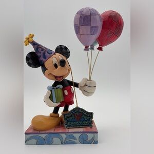 Pre Owned Jim Shore Disney Tradition Mickey Mouse Cheerful Celebration Figurine